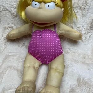 Vtg 1998 Viacom Rugrats Angelica Pickles 12" Vinyl Plush Soft Toy Stuffed Animal